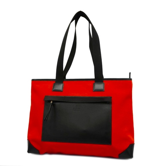 Gucci Handbags - Authentic Gucci Black and Red Leather and Canvas Tote EUC
